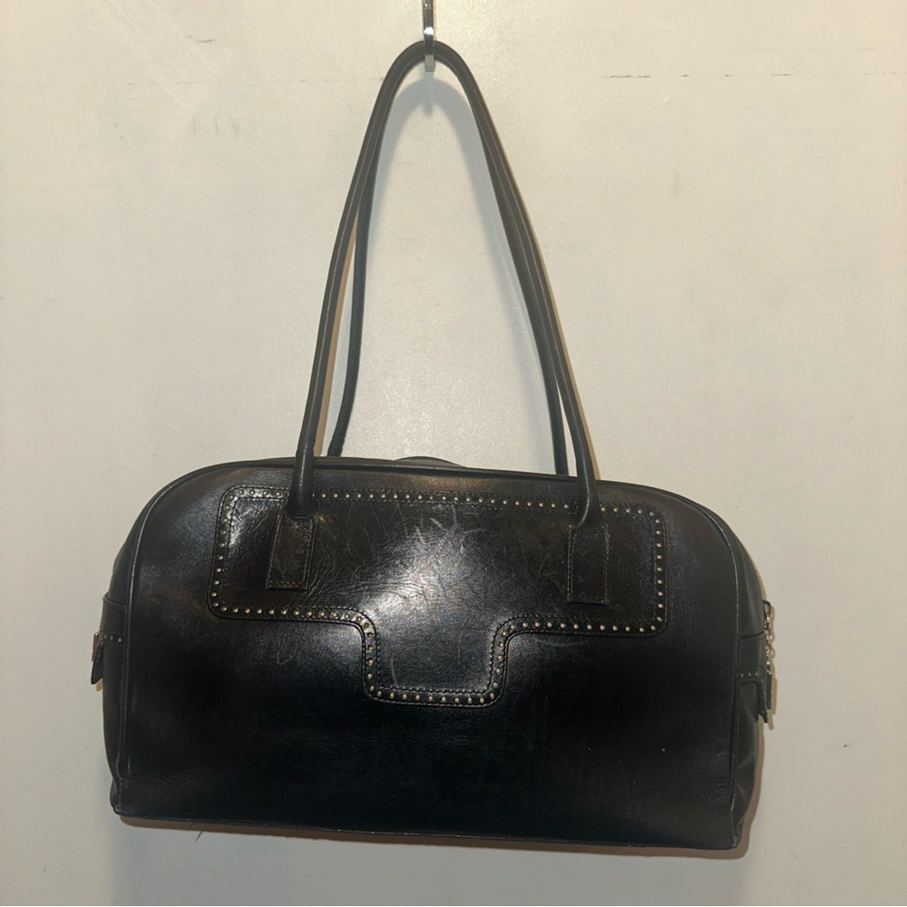 Stuart Weitzman Black Leather Shoulder Bag - Picture 2 of 12